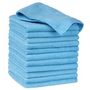 12 Pack Microfiber Lint Free High Absorbent Cleaning Rags 12" x 12" Blue